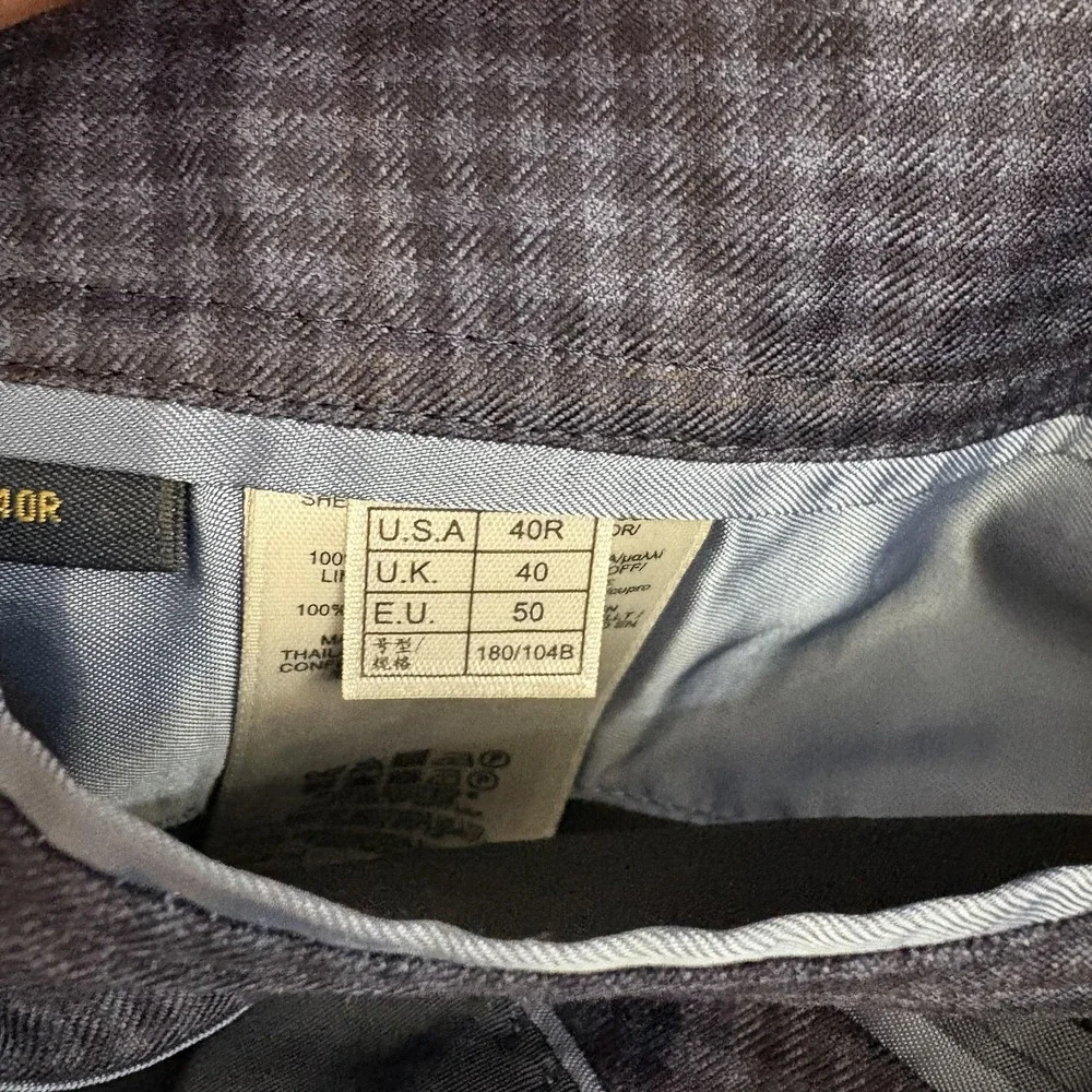 Brooks Brothers Blazer Mens 40R Blue Check Wool BrooksCool